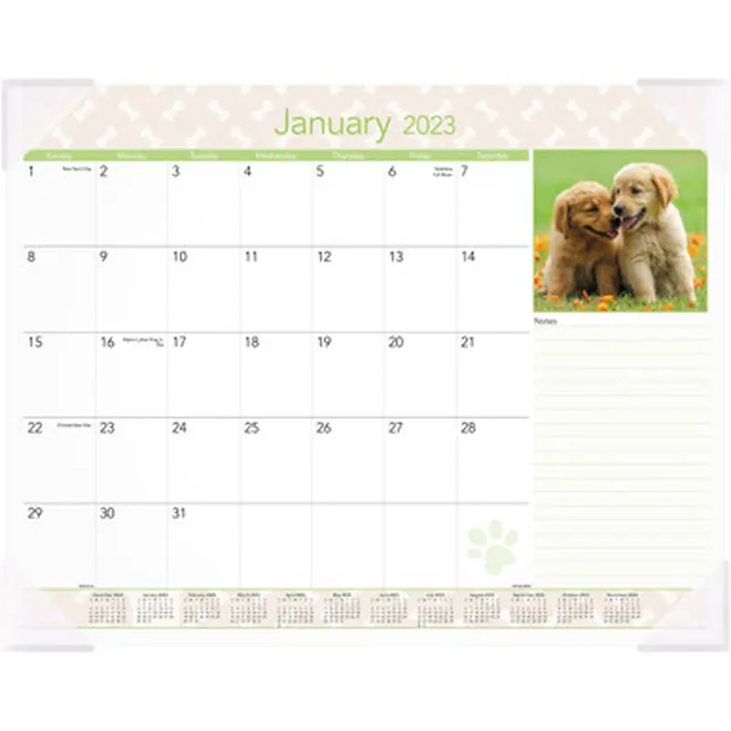 At-A-Glance DMD16632 Puppies Monthly Desk Pad
