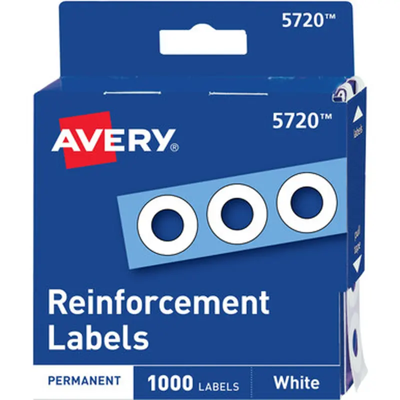Avery 05720 White Self-Adhesive Reinforcement Labels