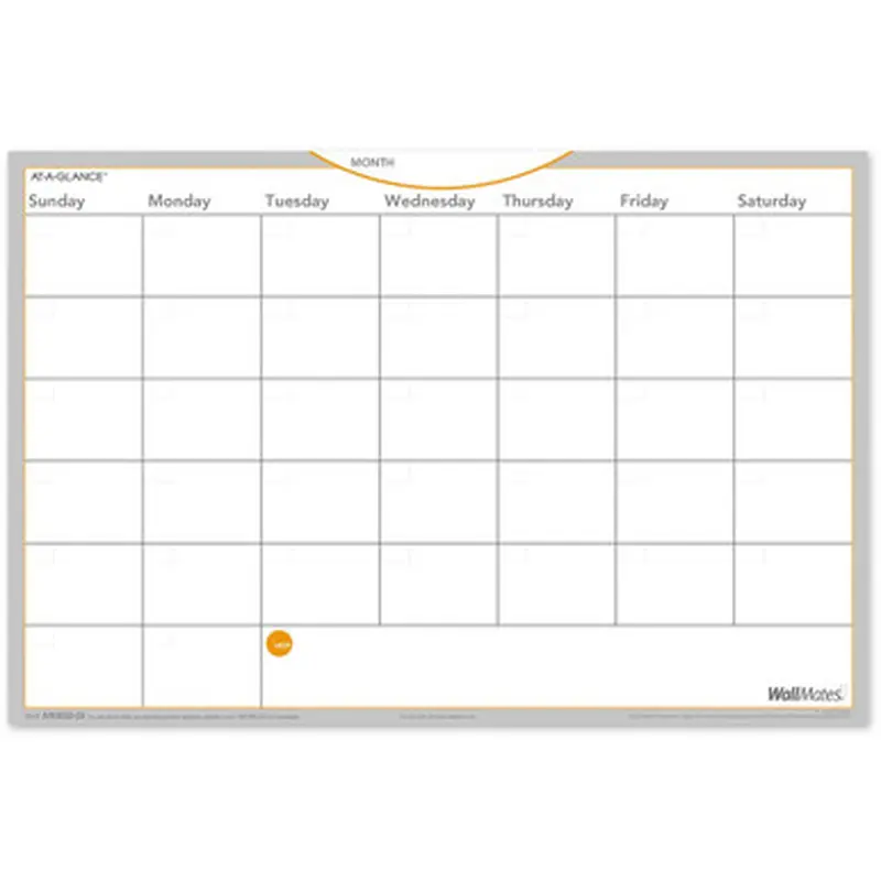 At-A-Glance AW402028 WallMates Self-Adhesive Dry Erase Monthly Plan Surface