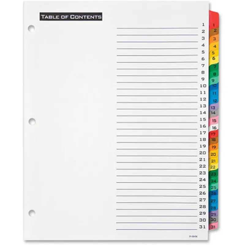Avery 11681 Table &#039N Tabs Daily Dividers
