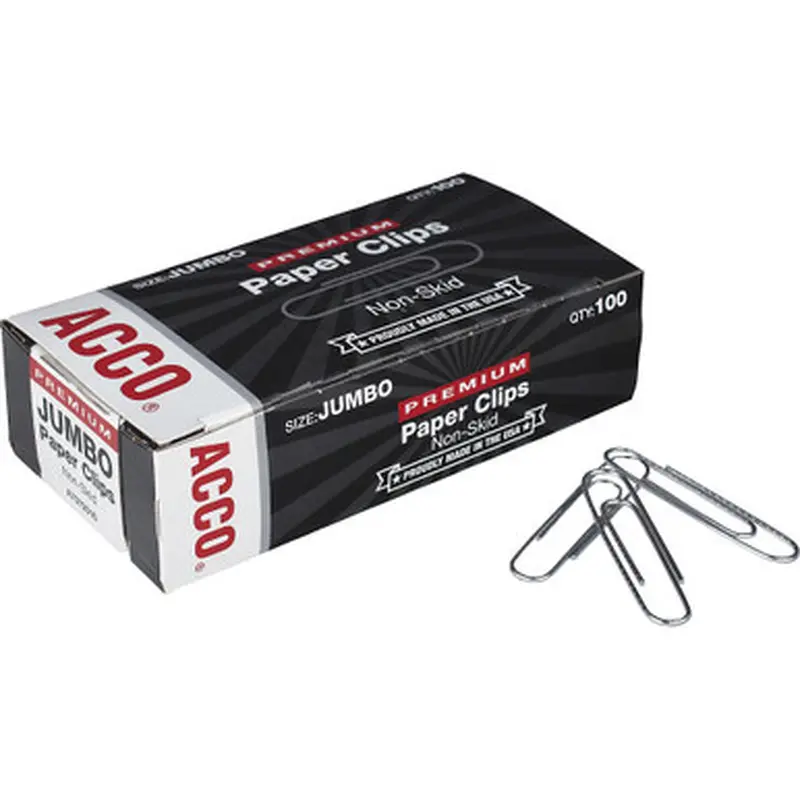 ACCO A7072510 Premium Jumbo Non-Skid Paper Clips