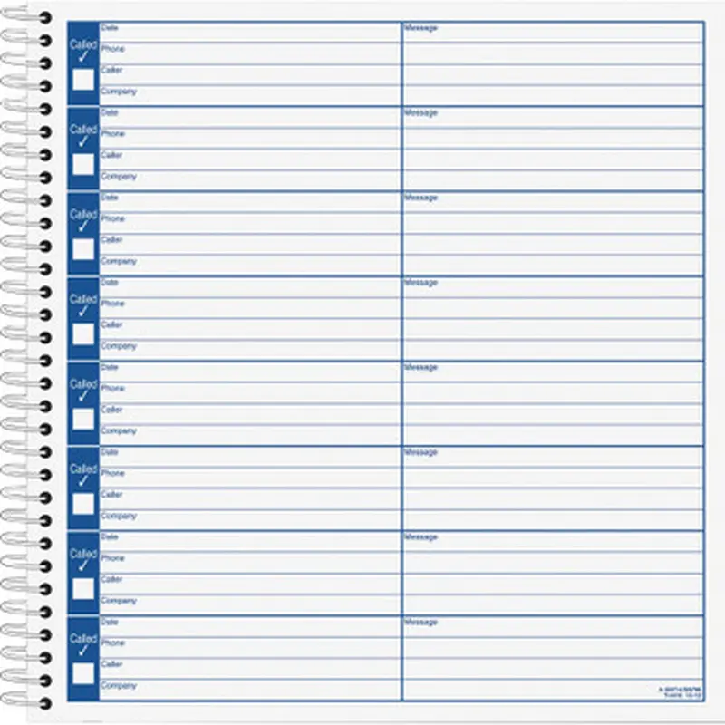Adams S8714 Voice Mail Log Book