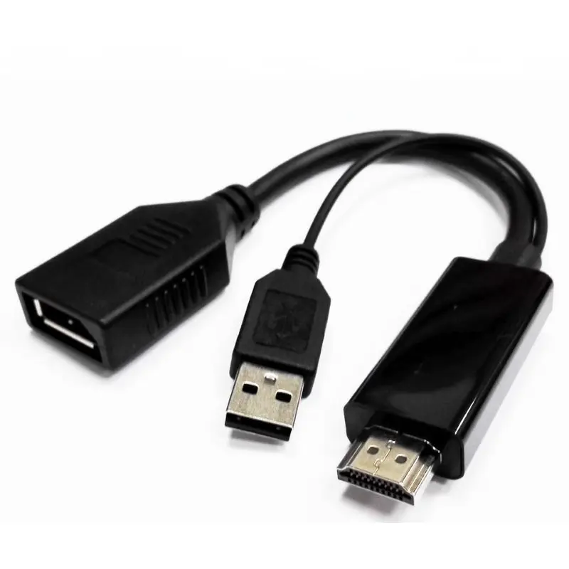 8Ware 4K HDMI to DP DisplayPort Male to Female Active Adapter Converter Cable USB powered