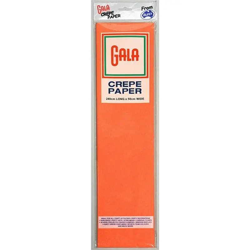 Alpen Gala Crepe Paper 240 x 50cm Orange Pack Of 12