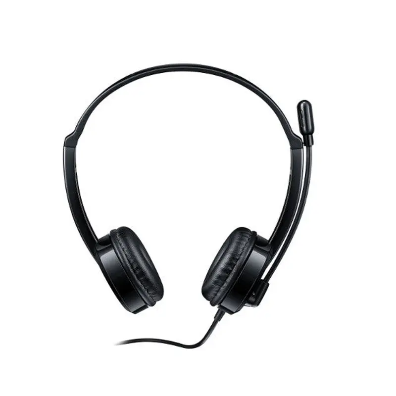 (LS)RAPOO H100c Wired Stereo Headsets - HD Voice Rotary Microphone Volume Adjustment 3.5mm Headphones (2  to 1 Audio plug included