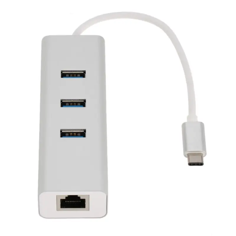 Astrotek USB-C to LAN   3 Ports USB3.0 Hub Gigabit RJ45 Ethernet Network Adapter Converter 15cm for iPad Pro Macbook Air Samsung Galaxy MS Surface
