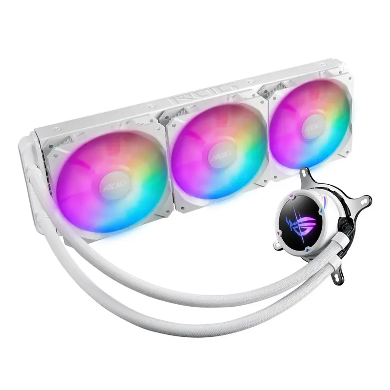 ASUS ROG STRIX LC II 360 ARGB All-in-one Liquid CPU Cooler White Edition, 3x ROG 120mm ARGB Fan, Aura Sync, Intel LGA 1700/1200/1150/1151/AM4/AM5 (LS)