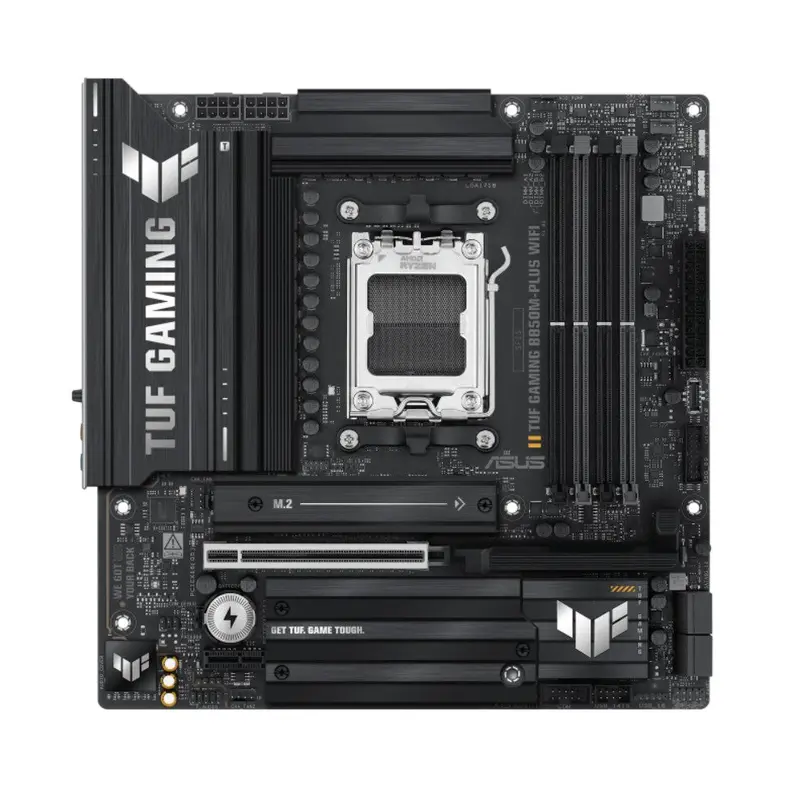 ASUS TUF GAMING B850M-PLUS WIFI (AM5) Micro-ATX Motherboard 4x DDR5 192GB, 1x PCIe 5.0 x16 slot, 3 xM.2 slots, 4x SATA, Wi-Fi 6E, Realtek 2.5Gb