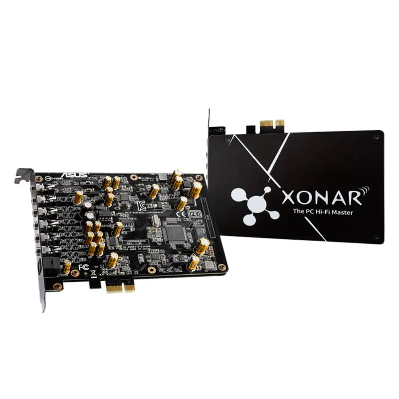 ASUS Xonar AE 7.1 PCIe Gaming Sound Card 192kHz/24-bit Hi-Res Audio Quality, 150ohm headphone amp, High-quality DAC, Exclusive EMI back plate