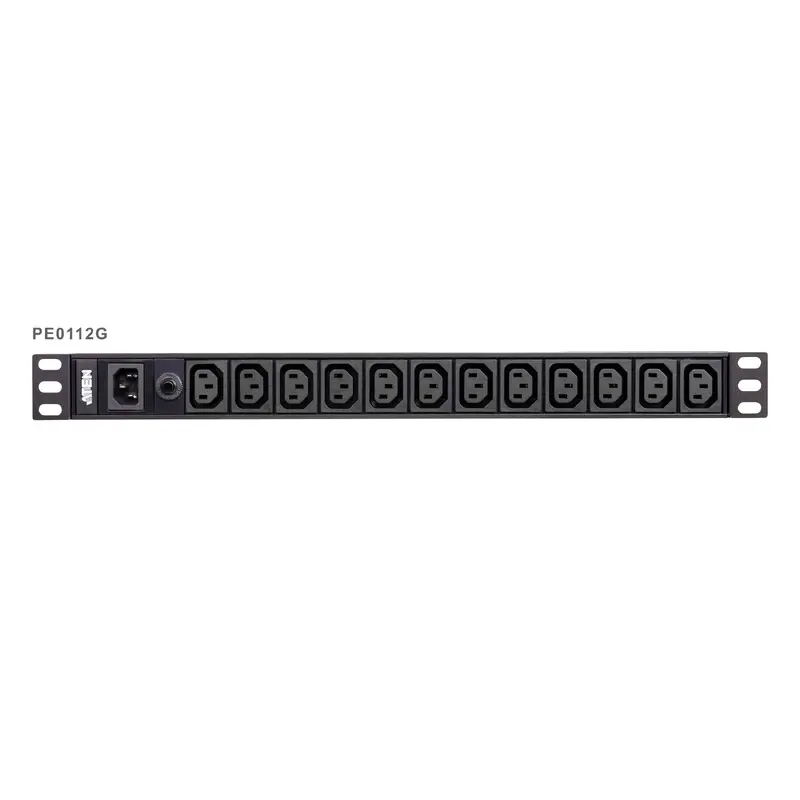 Aten 12-Port 10A Power Distribution Unit - Basic PDU, 1U Rackmount Design 12x C13 AC Outputs, Overload protection (PE0112G)