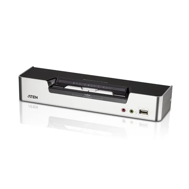 Aten Desktop KVMP Switch 2 Port Dual Display DVI Dual Link w/ audio, 2x Custom KVM Cables Included, 2x USB Port, Selection Via Front Panel