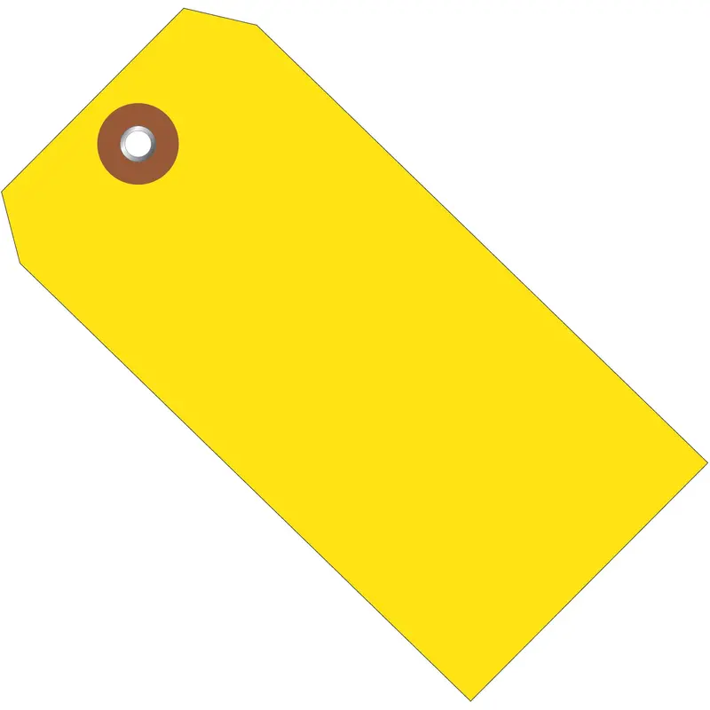 4 3/4 x 2 3/8" Yellow Plastic Shipping Tags (G26052) Case Of 100