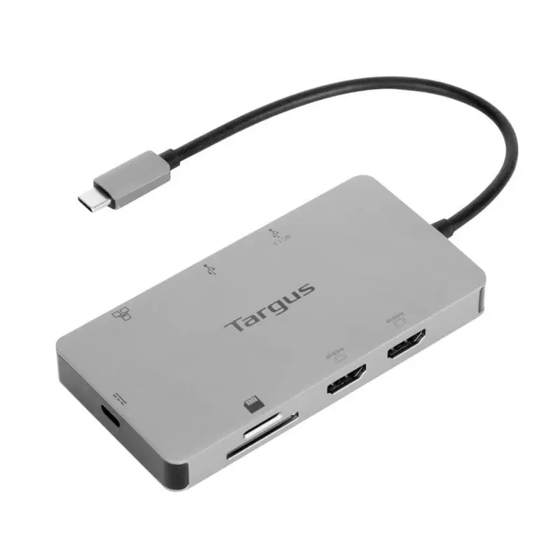 Targus USB-C Dual HDMI 4K Docking Station with 100W Power Delivery Pass-Thru 2xHDMI 2xUSB 3.2 1xSD 1xMicroSD 1xGigabit LAN