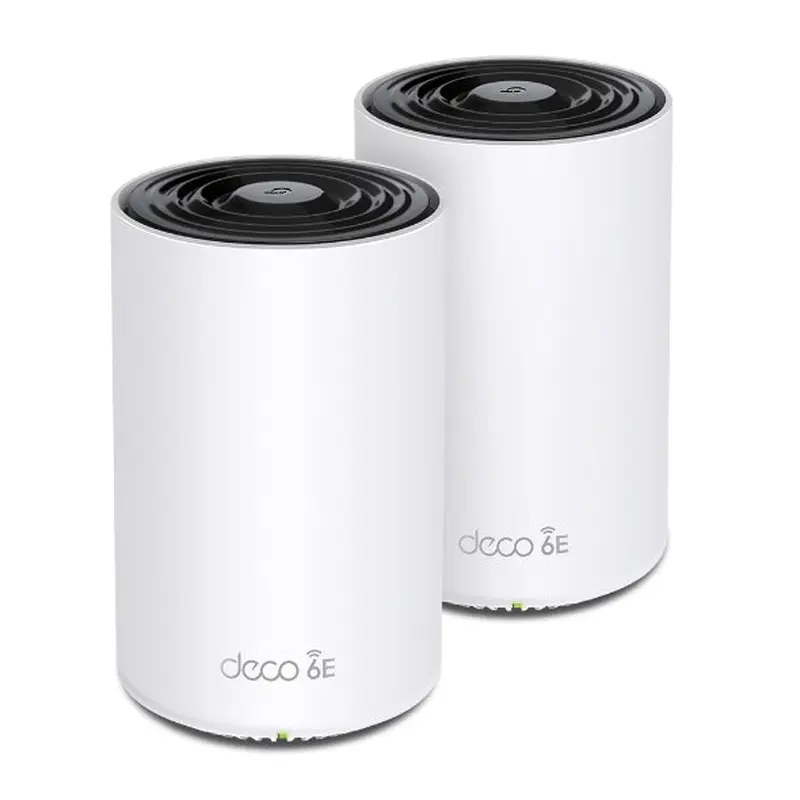 TP-Link Deco XE75 Pro(2-pack)) AXE5400 Tri-Band Mesh Wi-Fi 6E System, 574 Mbps at 2.4 GHz   2402 Mbps at 5 GHz   2402 Mbps at 6 GHz