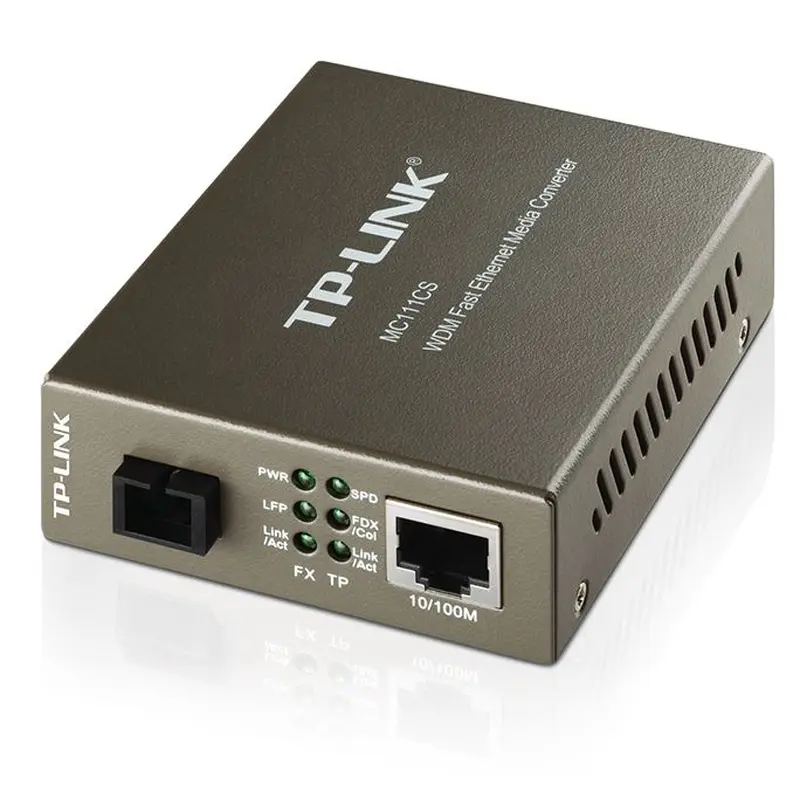 TP-Link MC111CS 10/100Mbps SC WDM Media Converter Monomode Simplex 10/100Base-TX, 100Base-FX standards Link Fault Passthrough and Far End Fault(LS)
