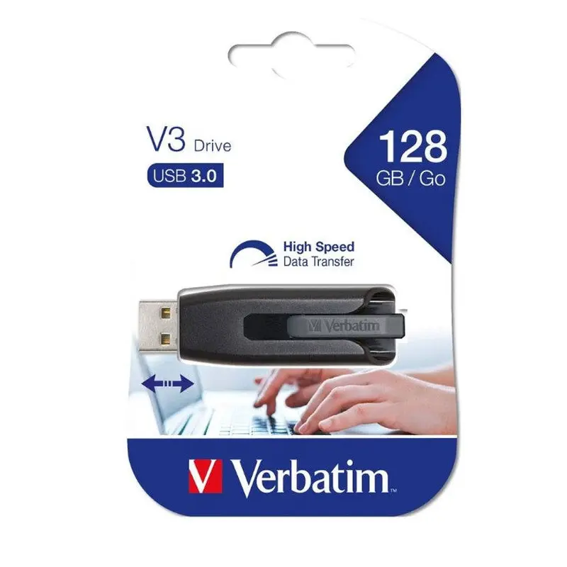 Verbatim Store'n'Go V3 USB 3.0 Drive 128GB - Grey