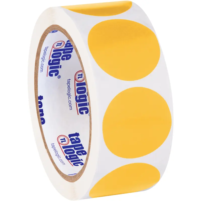 1 1/2" Fluorescent Orange Inventory Circle Labels (DL612H) Roll Of 500