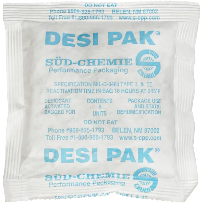 1 1/2 x 3 1/4 x 1/4" Tyvek Clay Desiccants - 5 Gallon Pail (DES120) Case Of 550