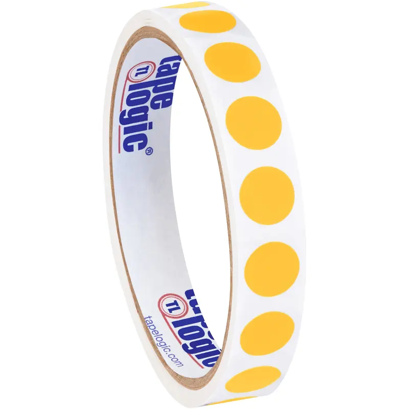 1/2" Fluorescent Orange Inventory Circle Labels (DL690H) Roll Of 500