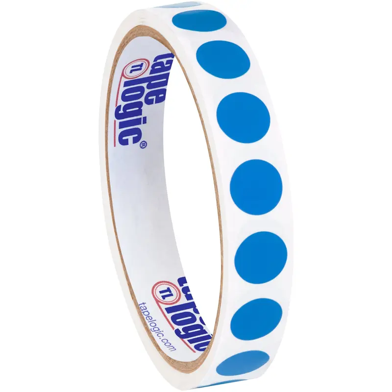1/2" Light Blue Inventory Circle Labels (DL690C) Roll Of 500