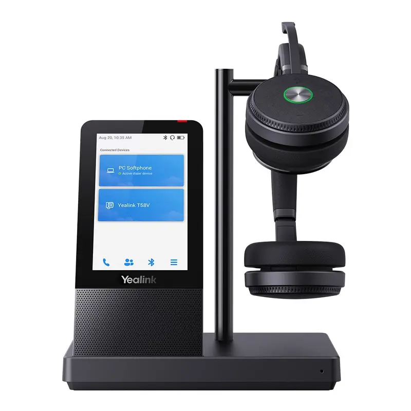 Yealink WH66 Dual UC DECT Wireless Headset,UC Workstation,HDVoice, 2-Mic Noise Cancellation&330 Adjustable, Leather Ear Cushions,Teams&Zoom Certified