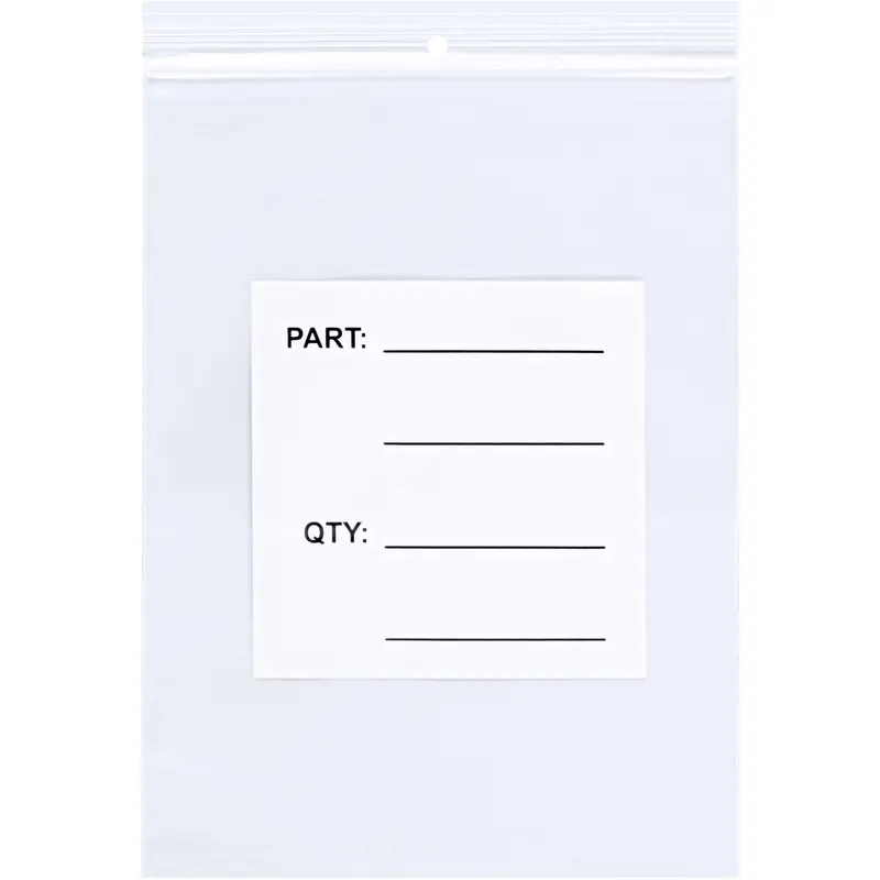 10 x 10" - 4 Mil Parts Bags w/ Hang Holes (PB12010) Case Of 1000