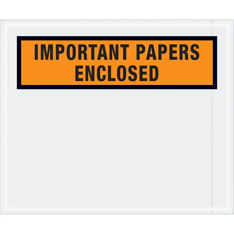 10 x 12" Orange "Important Papers Enclosed" Envelopes (PL449) Case Of 500