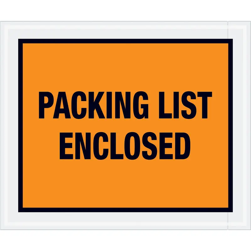 10 x 12" Orange "Packing List Enclosed" Envelopes (PL429) Case Of 500