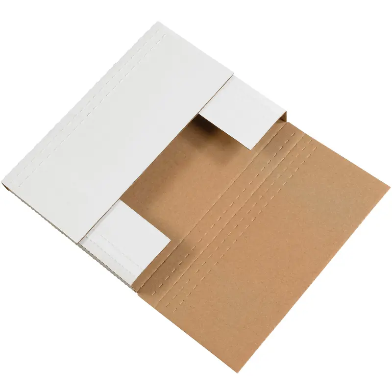 11 3/4 x 10 1/2 x 2 1/4" White Easy-Fold Mailers (M11102BF) Bundle Of 50