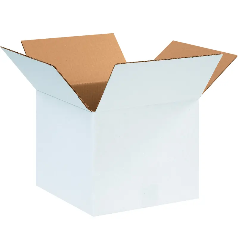12 x 12 x 10" White Corrugated Boxes (121210W) Bundle Of 25