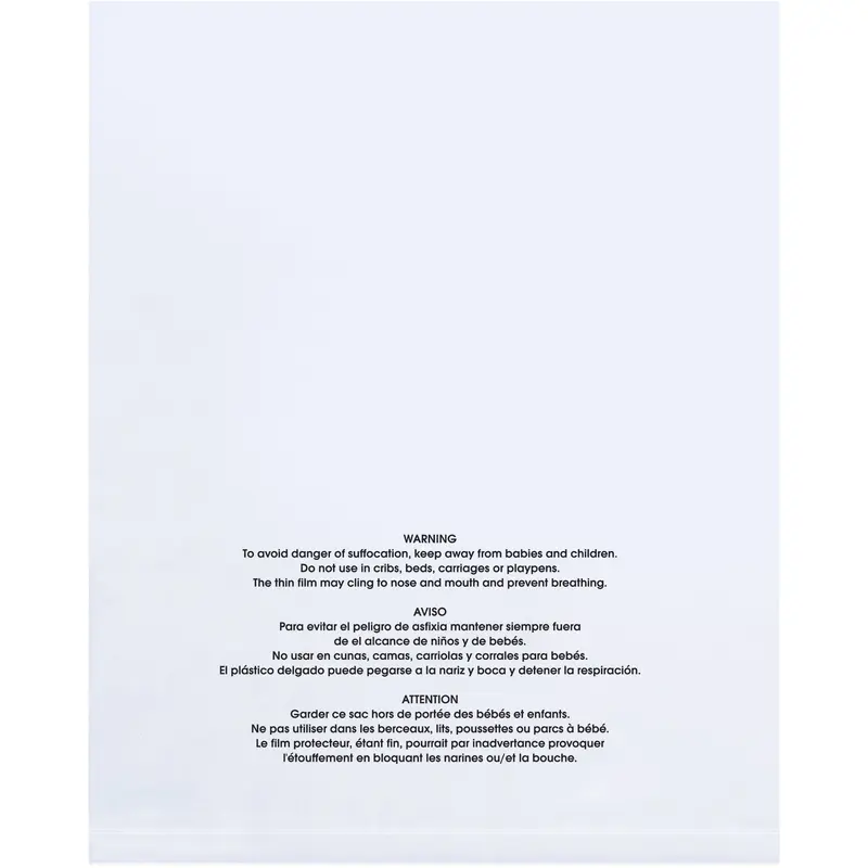 12 x 15" - 2 Mil Flat Suffocation Warning Poly Bags (PBM12152) Case Of 1000