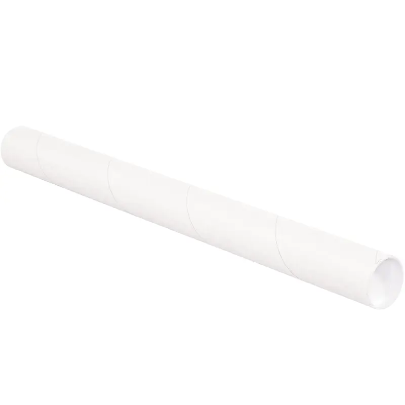 2 1/2 x 20" White Tubes with Caps (P2520W) Case Of 34