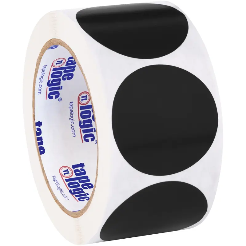 2" Black Inventory Circle Labels (DL613F) Roll Of 500