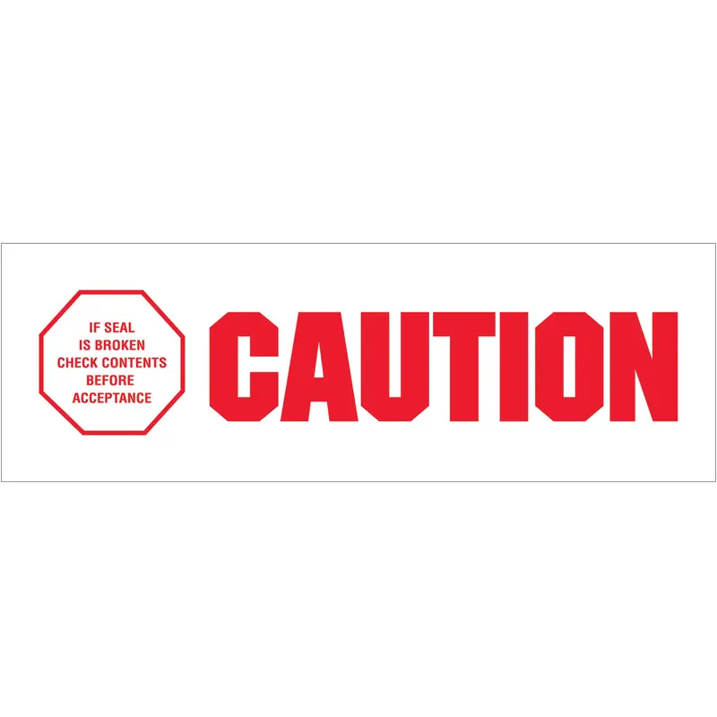 2" x 110 yds. - "Caution - If Seal Is Broke" (6 Pack) Tape LogicMessaged Carton Sealing Tape (T902P046PK) Case Of 6