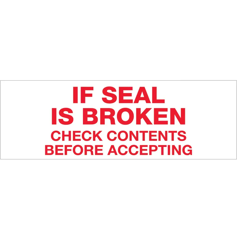 2" x 55 yds. - "If Seal Is Broken..." (18 Pack) Tape Logic Messaged Carton Sealing Tape (T901P1618PK) Case Of 18