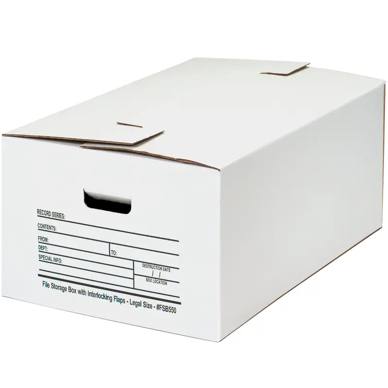 24 x 15 x 10" Interlocking Flap File Storage Boxes (FSB550) Case Of 12