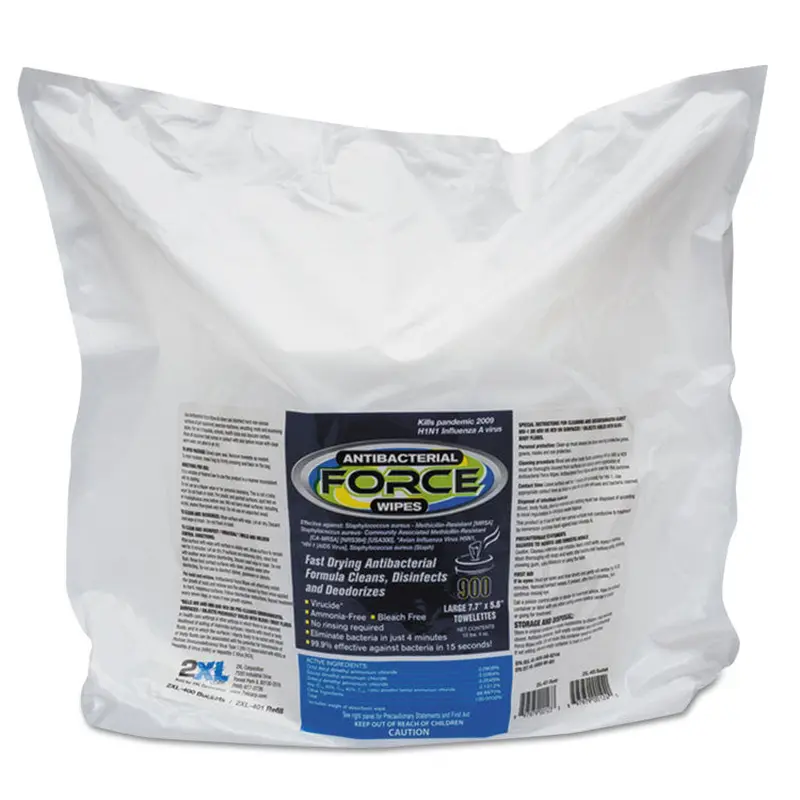 2XL FORCE Disinfecting Wipes Refill, 1-Ply, 6 x 8, Unscented, White, 900/Pack, 4 Packs/Carton (TXLL4014) Case of 3600