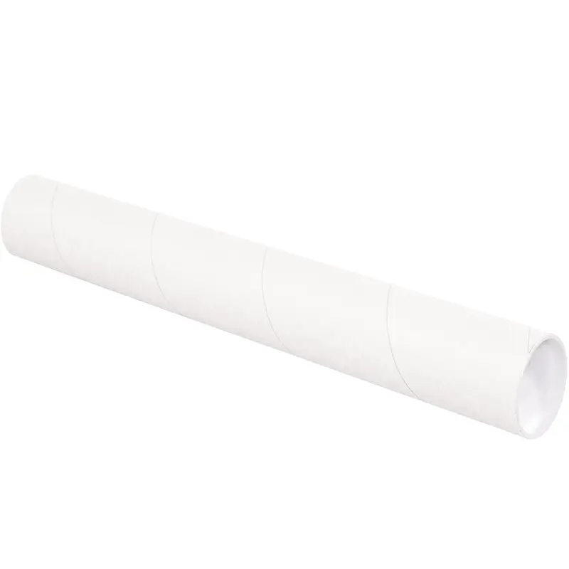 3 x 24" White Tubes with Caps (P3024W) Case Of 24