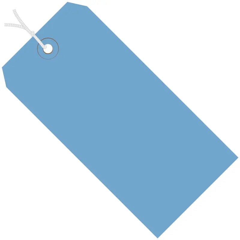 3 3/4 x 1 7/8" Dark Blue 13 Pt. Shipping Tags - Pre-Strung (G11032A) Case Of 1000
