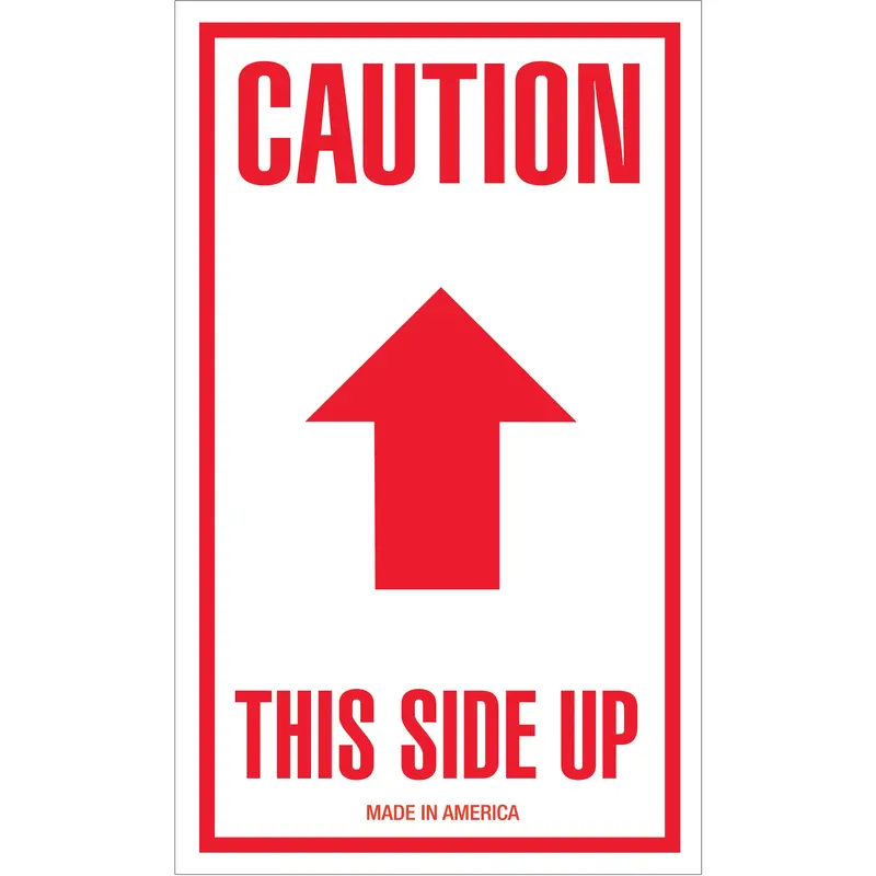 3 x 5" - "Caution - This Side Up" Arrow Labels (SCL515) Roll Of 500