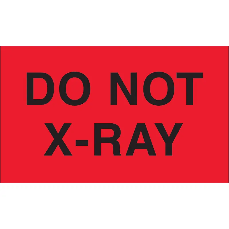 3 x 5" - "Do Not X-Ray" (Fluorescent Red) Labels (DL2361) Roll Of 500