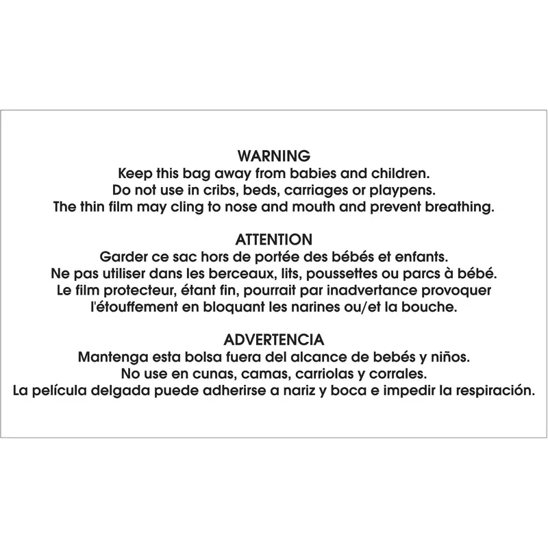 3 x 5" - "Warning - Keep this Bag Away..." Label (DL1456) Roll Of 500
