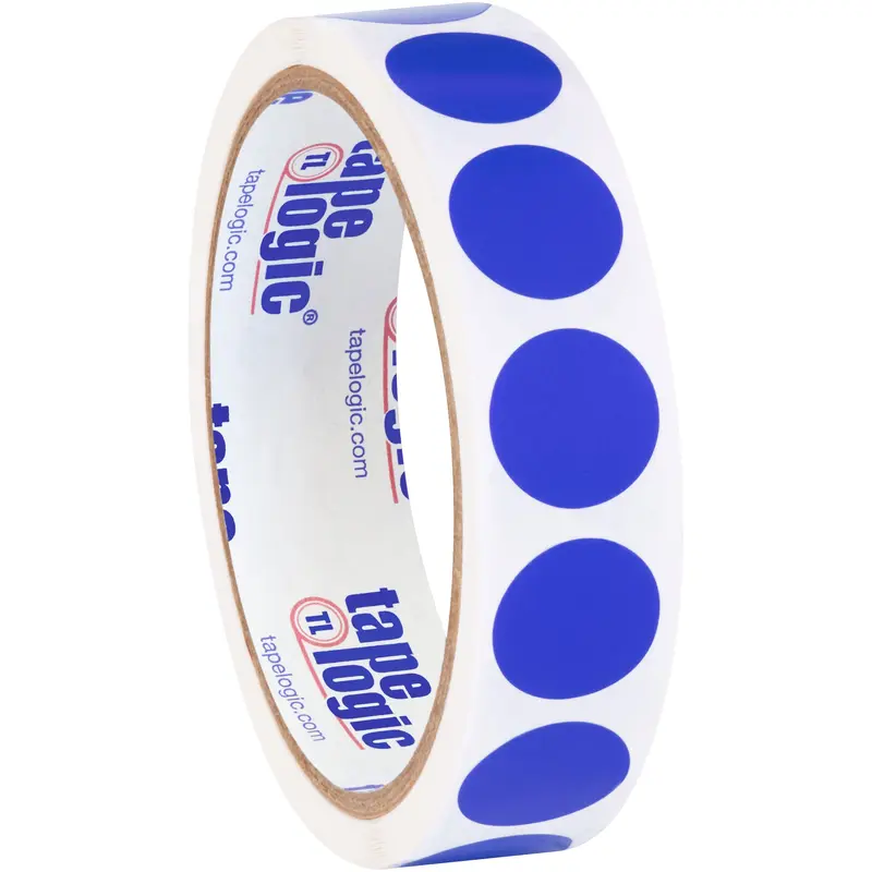 3/4" Dark Blue Inventory Circle Labels (DL610B) Roll Of 500
