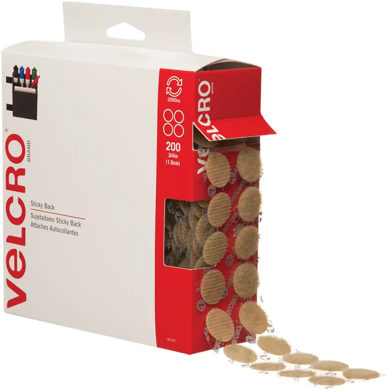 3/4" Dots - Beige VELCRO Brand Tape - Combo Packs (VEL105) Case Of 200