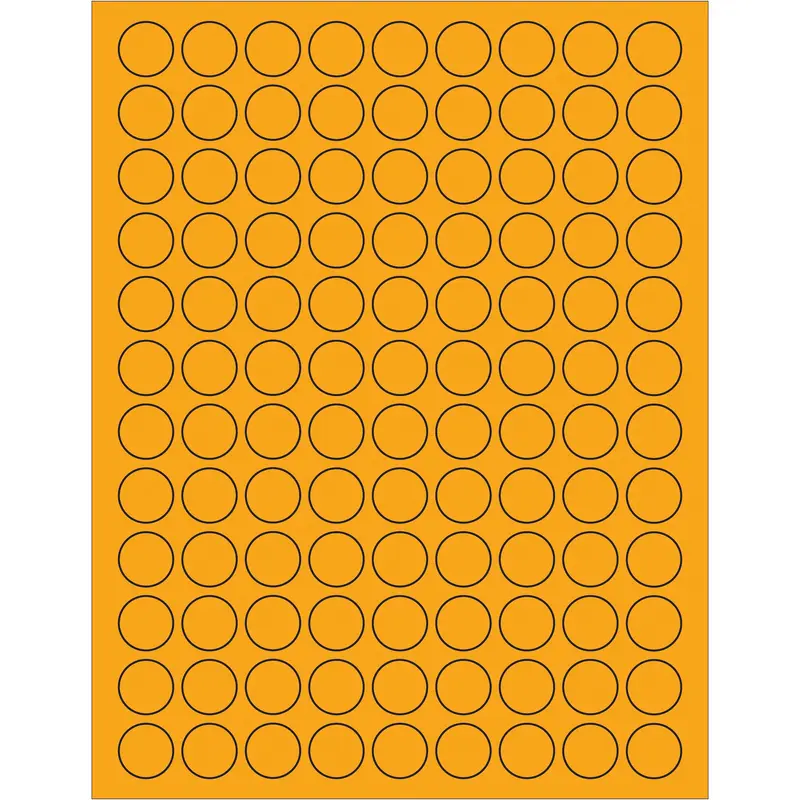 3/4" Fluorescent Orange Circle Laser Labels (LL190OR) Case Of 1000