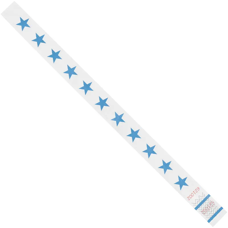 3/4 x 10" Blue Stars Tyvek Wristbands (WR104BE) Case Of 500