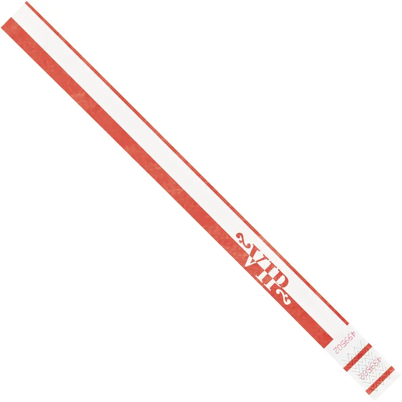3/4 x 10" Red "VIP" Tyvek Wristbands (WR106RD) Case Of 500