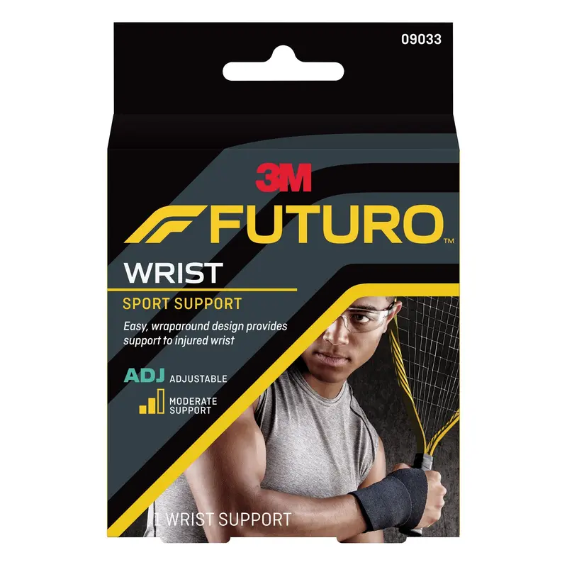 3M Futuro Sport Wrist Support Wraparound Neoprene / Nylon / Polyester Left or Right Hand Black One Size Fits Most (846861_EA) 1/EA