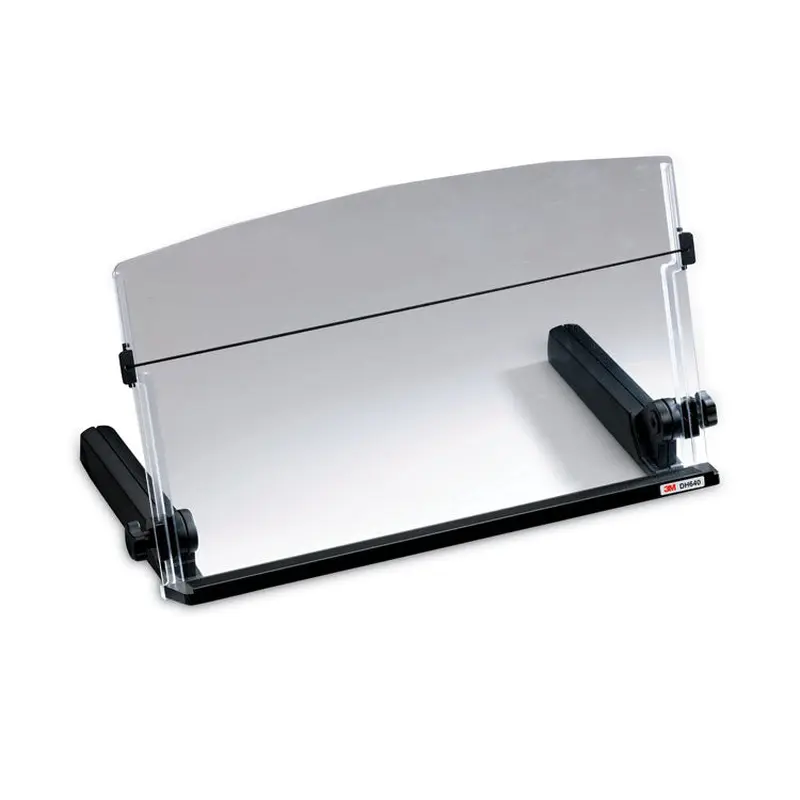 3M In-Line Freestanding Copyholder, 300 Sheet Capacity, Plastic, Black/Clear (MMMDH640) Each