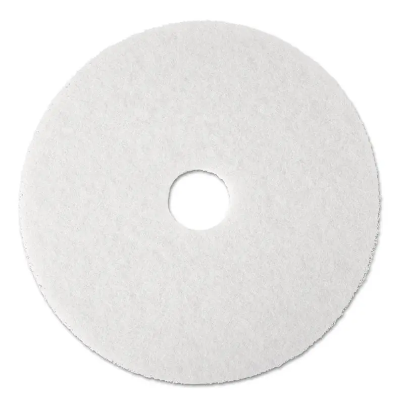3M Low-Speed Super Polishing Floor Pads 4100, 17" Diameter, White, 5/Carton (MMM08481)